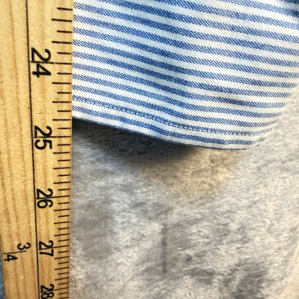 Banana Republic Button Down Shirts Men M Blue Stripe Plaid Oxford Slim Fit Lot 2